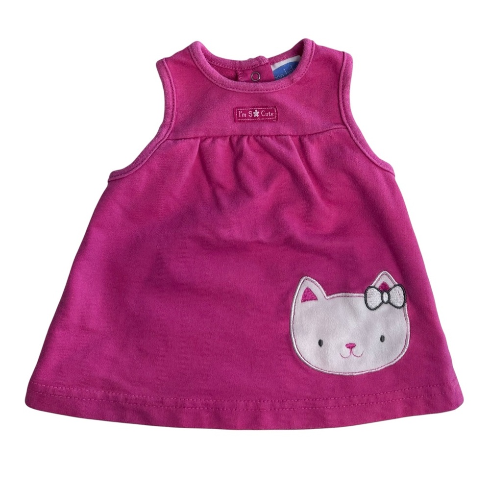 Pink baby girl bon bébé jumper with white fleece kitten face size 0–3 months